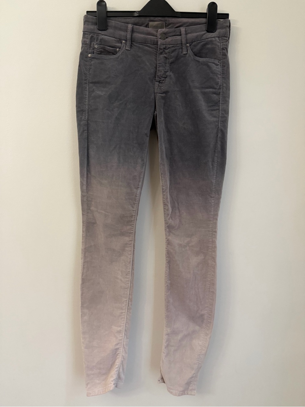 MOTHER The Looker Skinny Jeans Women 27 Melting Grey Ombre Stretch Denim USA